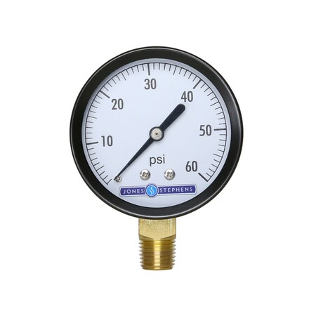 Jones Stephens 2-1/2in. 60 psi Pressure Gauge G61060